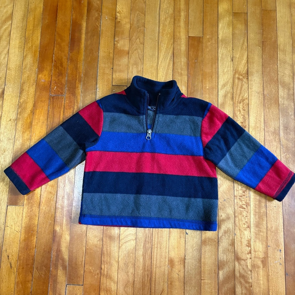 The Children's Place Red and Blue Striped Fleece Hoodie